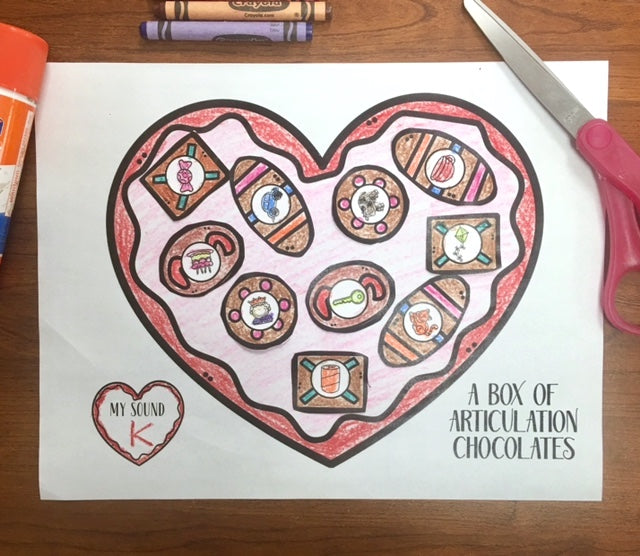 A Box of Articulation Chocolates~ Speech Therapy Cut & Paste Craft