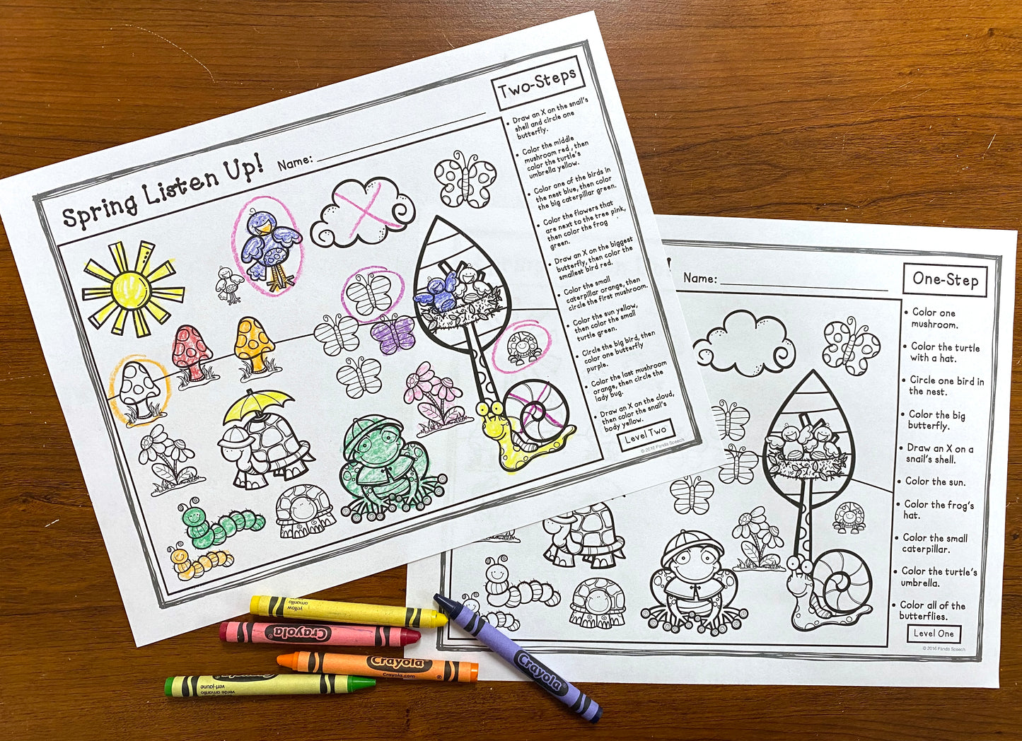 Spring Listen Up! Following Directions Freebie