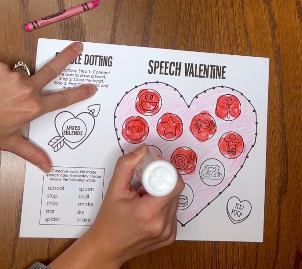 Double Dotting Speech Valentine ~ A Speech Therapy Art Activity