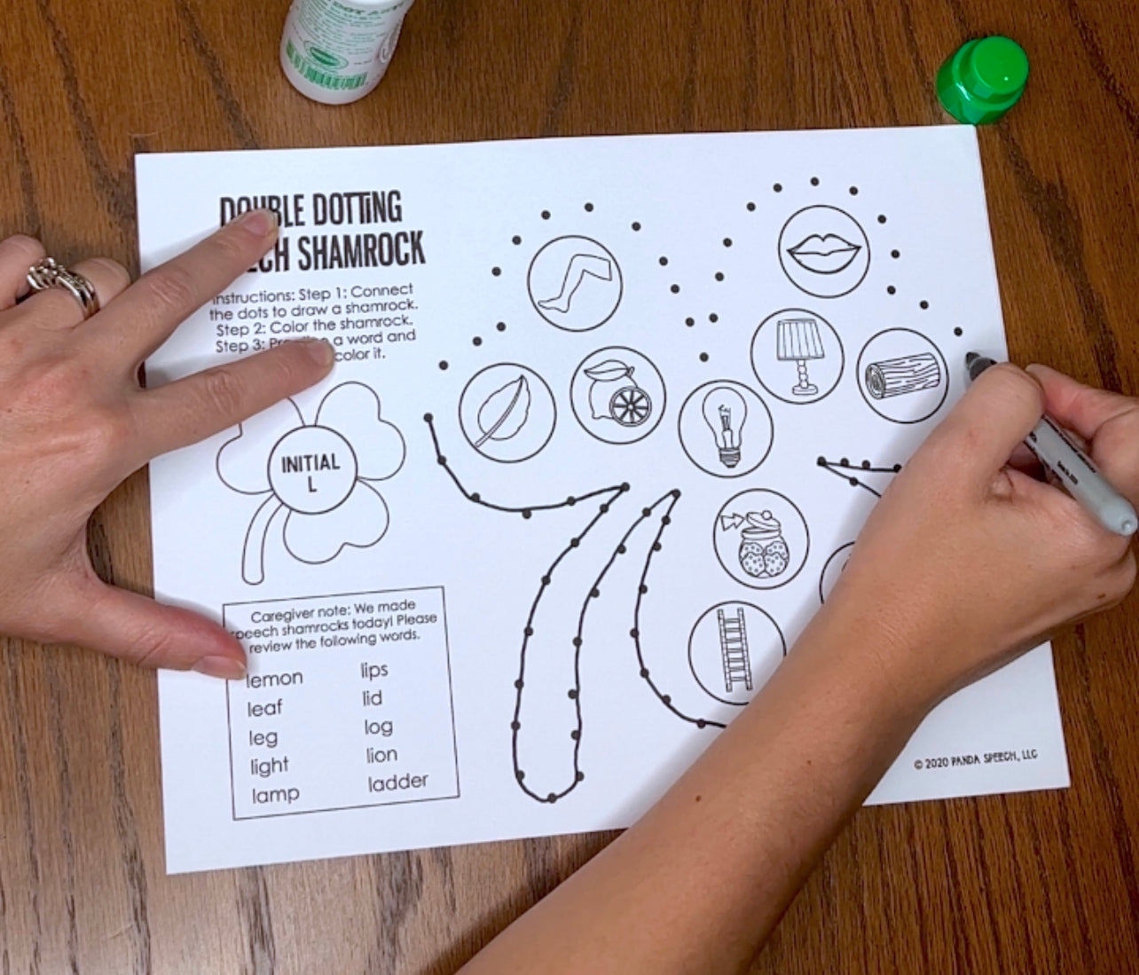 Double Dotting Speech Shamrocks ~ A Speech Therapy Art Activity