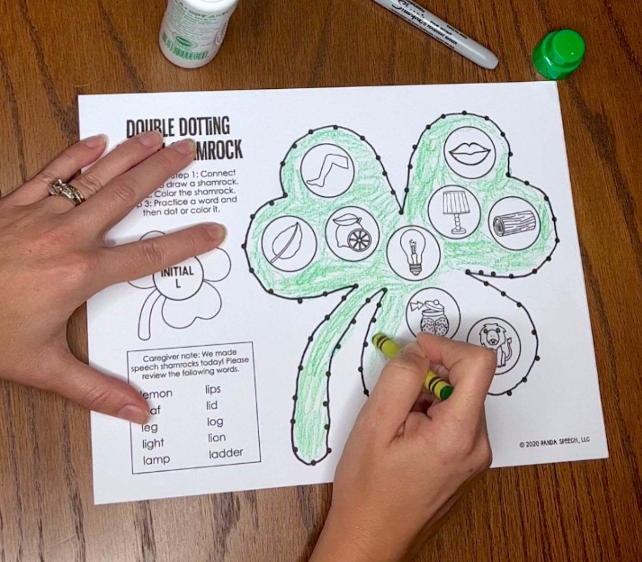 Double Dotting Speech Shamrocks ~ A Speech Therapy Art Activity