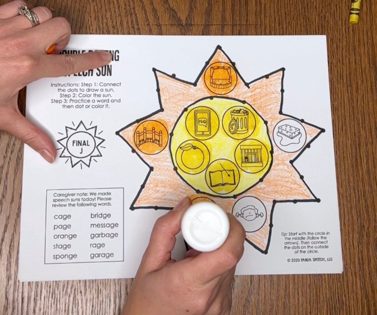 Double Dotting Speech Sun ~ A Speech Therapy Art Activity