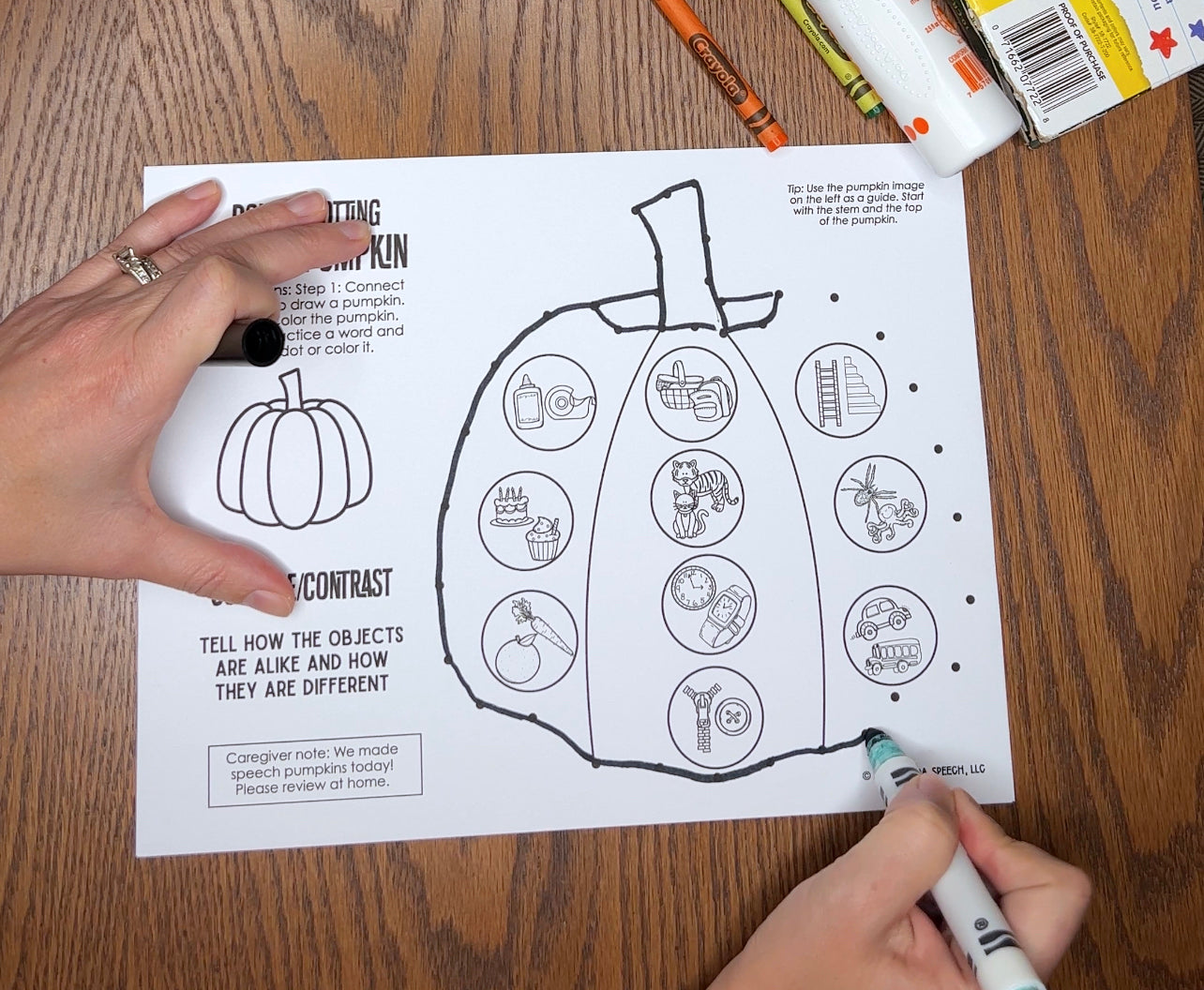 Double Dotting Speech Pumpkin ~ A Speech Therapy Art Activity