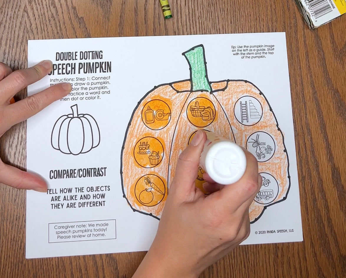Double Dotting Speech Pumpkin ~ A Speech Therapy Art Activity