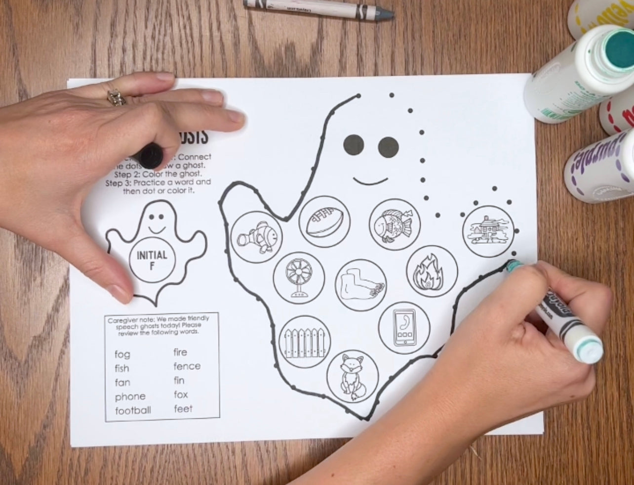 Double Dotting Speech Ghost ~ A Speech Therapy Art Activity