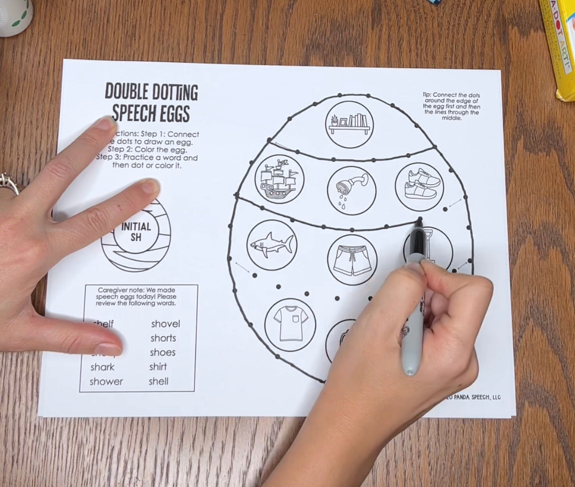 Double Dotting Speech Egg ~ A Speech Therapy Art Activity