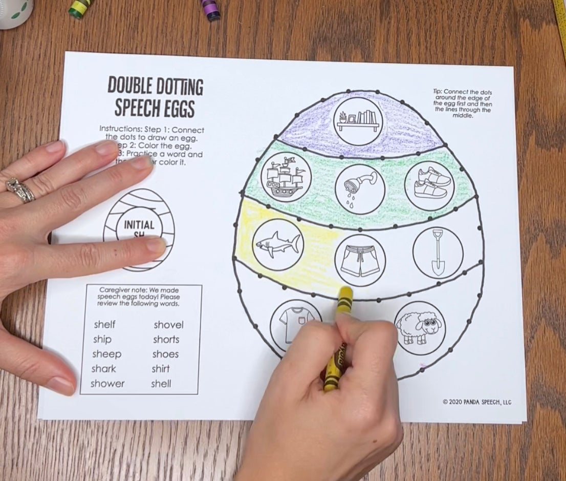 Double Dotting Speech Egg ~ A Speech Therapy Art Activity