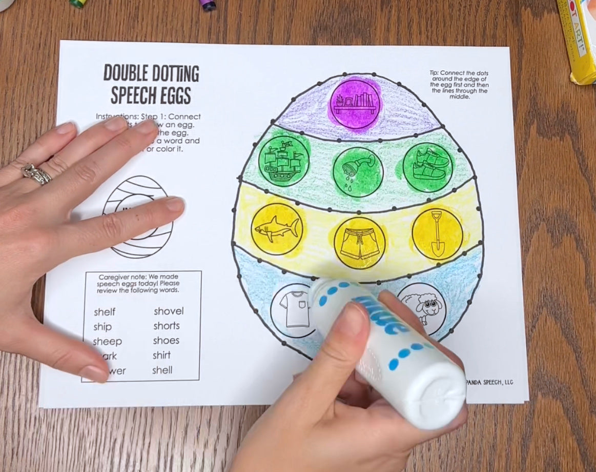 Double Dotting Speech Egg ~ A Speech Therapy Art Activity