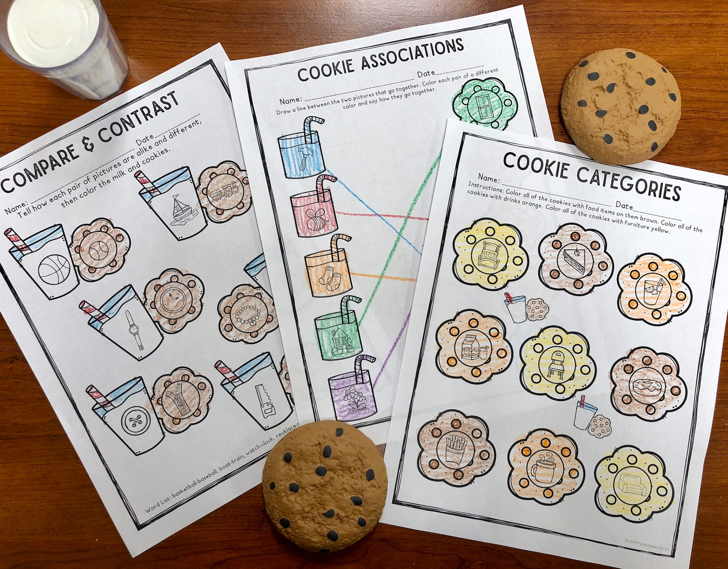 Milk and Cookies No Prep Language Pack (Quick pack!)