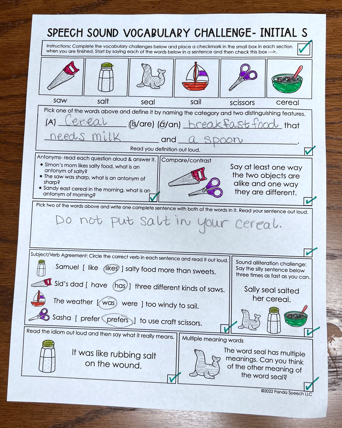 Speech Sound Vocabulary Challenge~ Print & Go for Mixed Groups