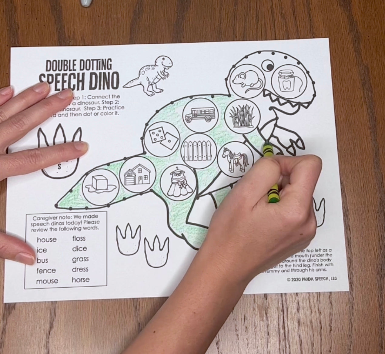Double Dotting Speech Dinosaur ~ A Speech Therapy Art Activity