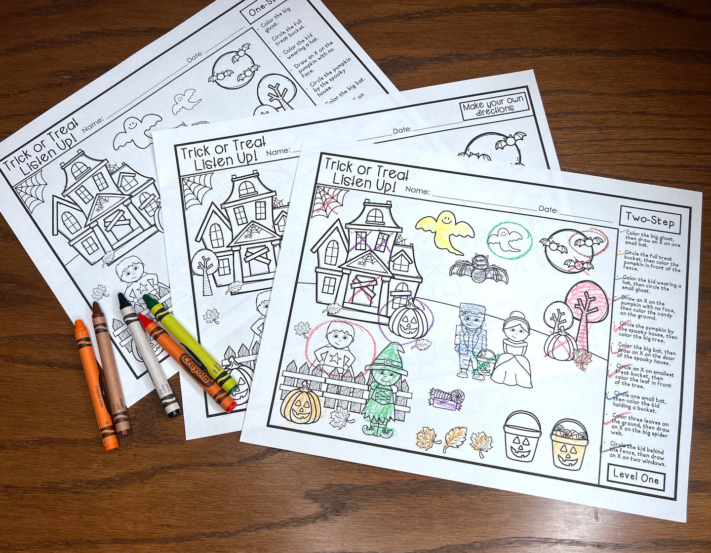 Trick or Treat Listen Up! Following Directions Freebie