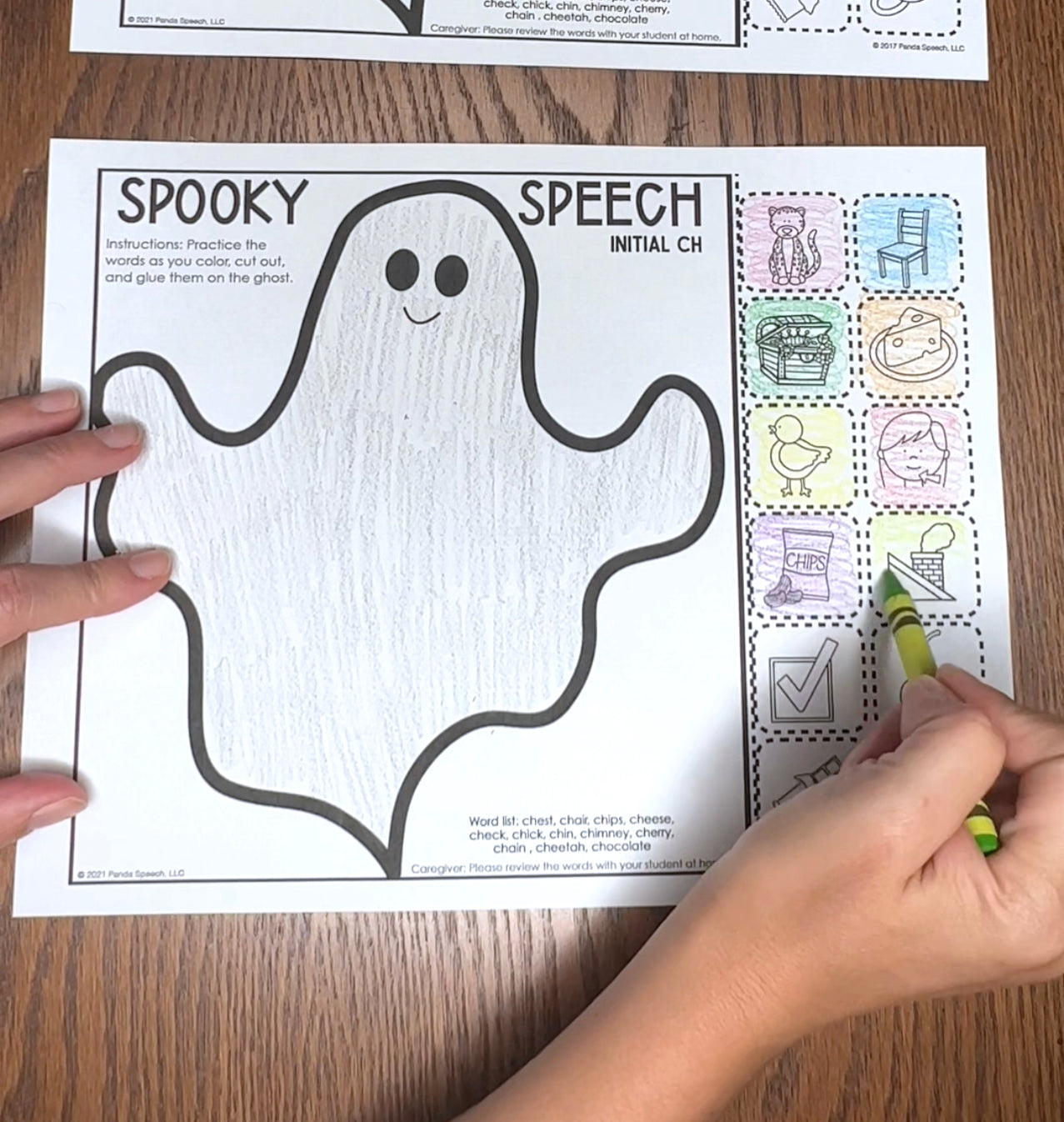 Spooky Speech Ghost ~ One Page Speech and Language Craft