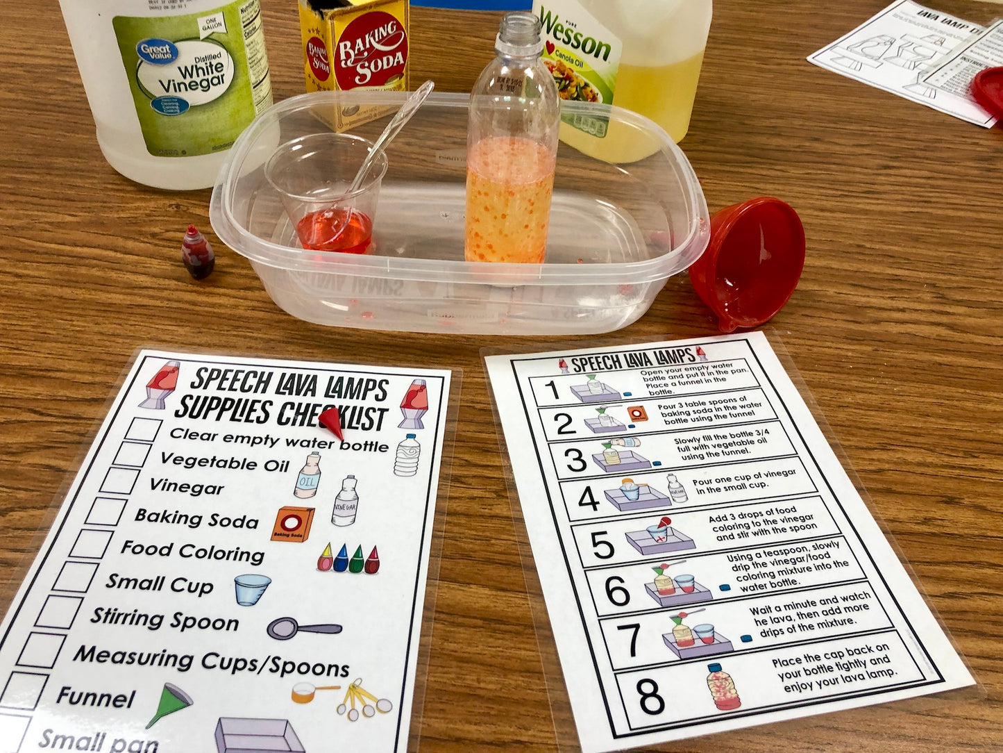 Speech Lava Lamps! Speech Therapy Science Experiment Visuals and Worksheets