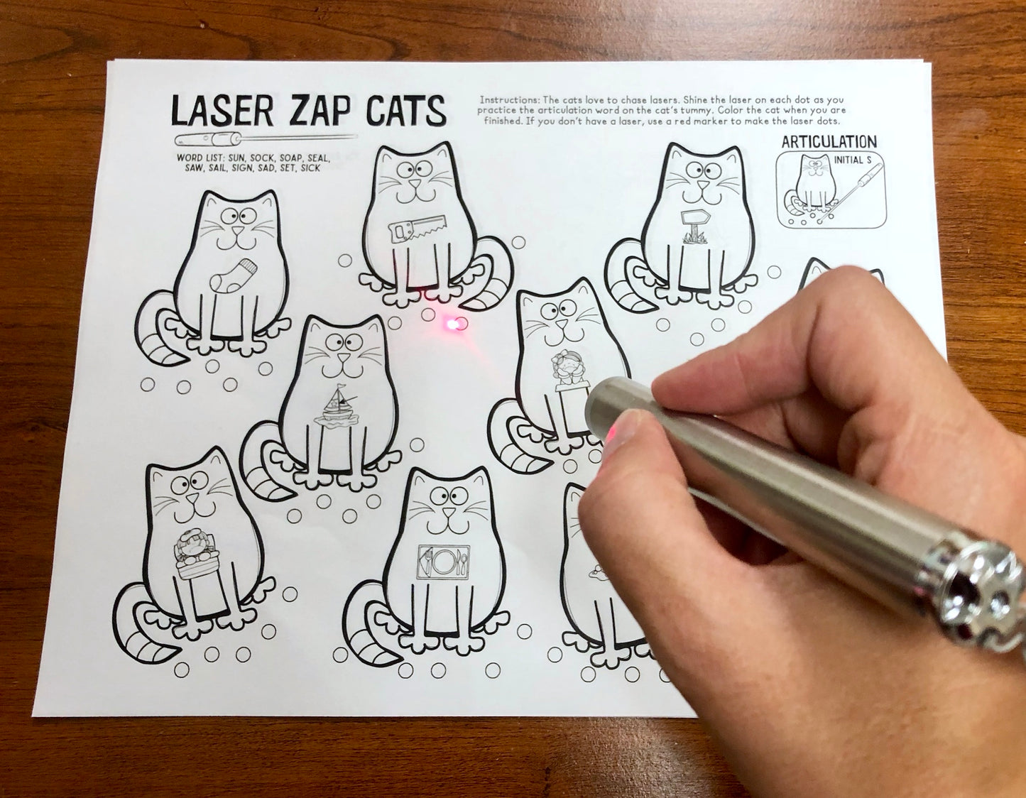 Laser Zap Cats ~ Print & Go for Artic and Language (laser pointers!)