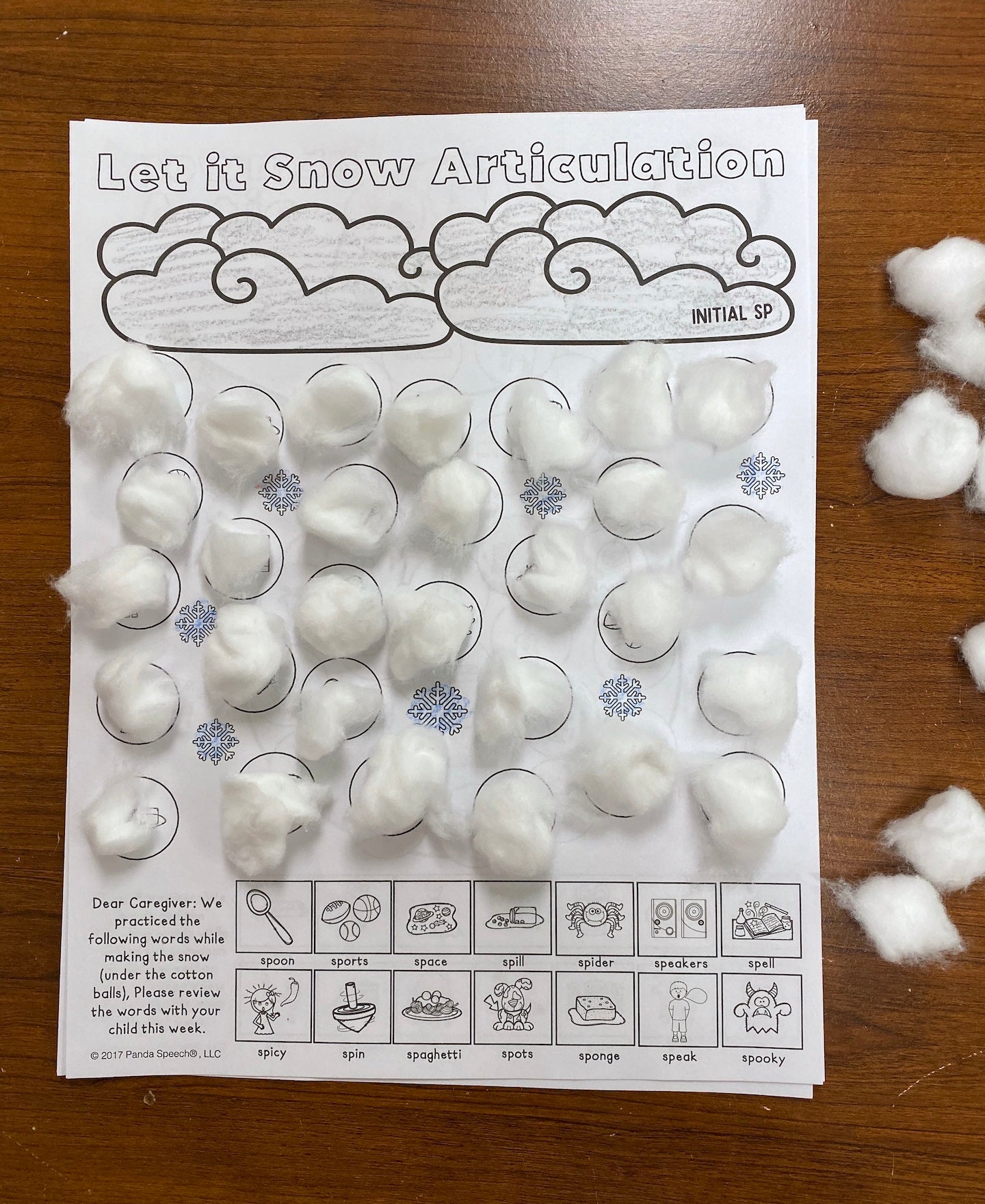 Let it Snow! Articulation and Language! Speech Therapy Cotton Ball craft