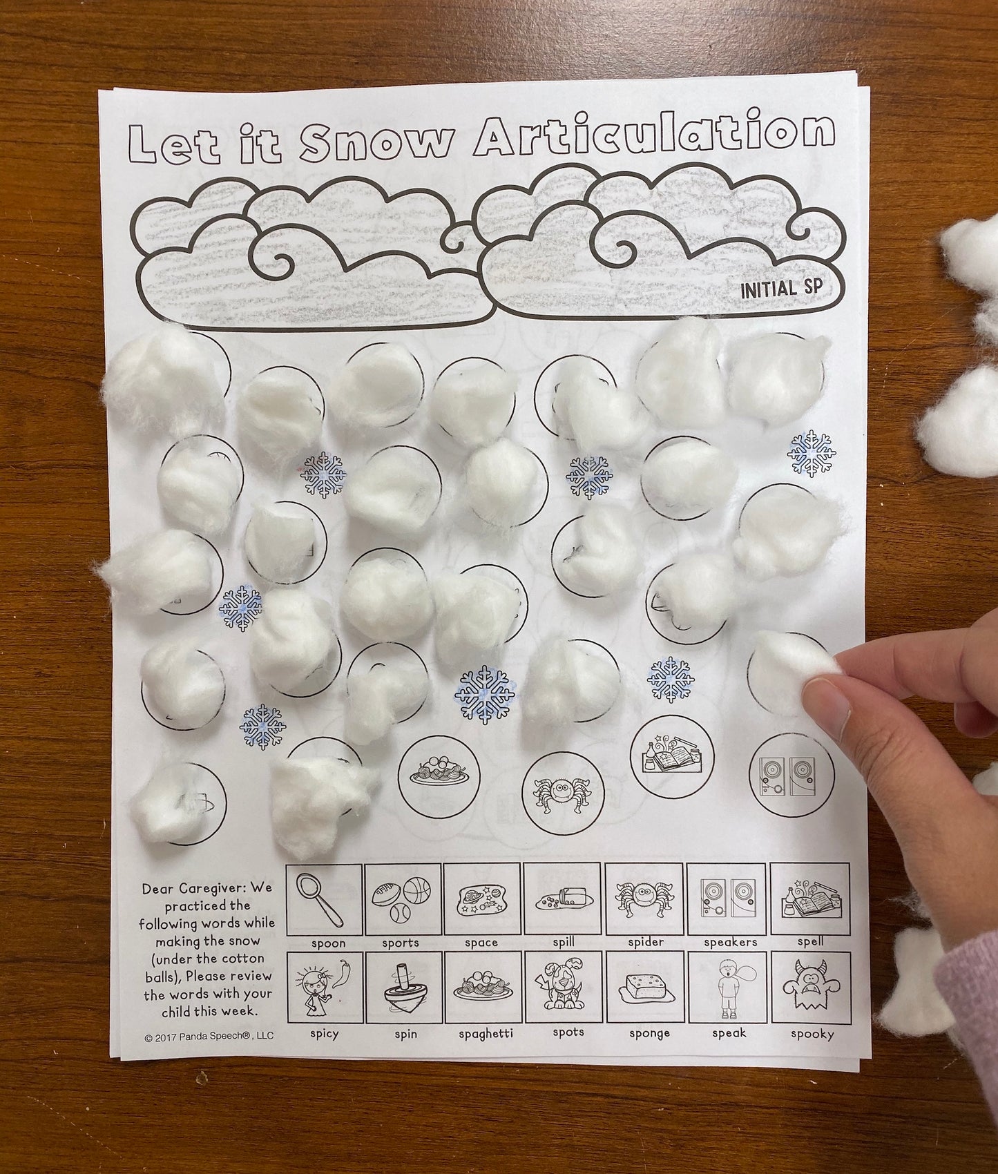 Let it Snow! Articulation and Language! Speech Therapy Cotton Ball craft