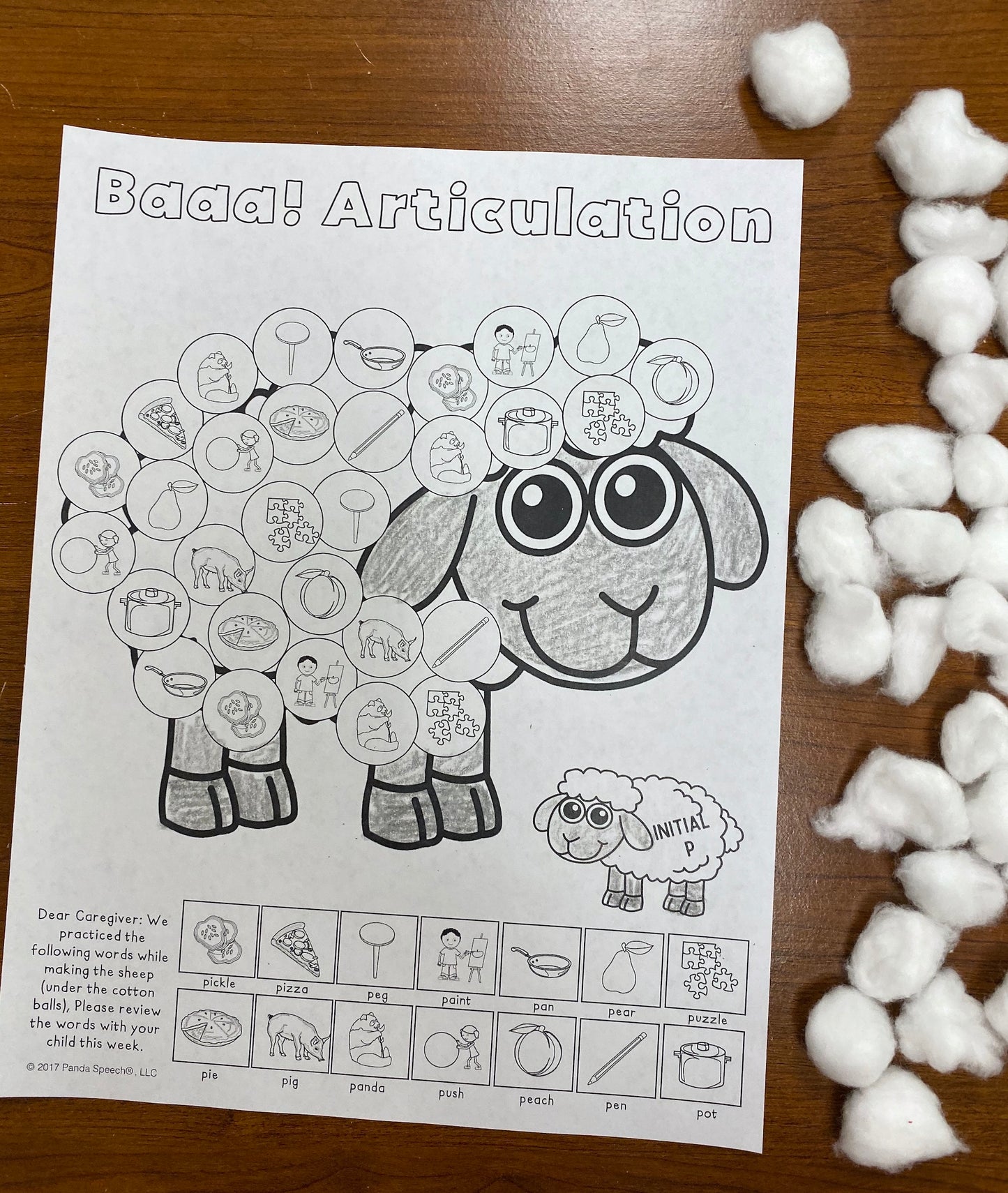 Baaa! Articulation and Language! Speech Therapy Cotton Ball craft (Sheep)
