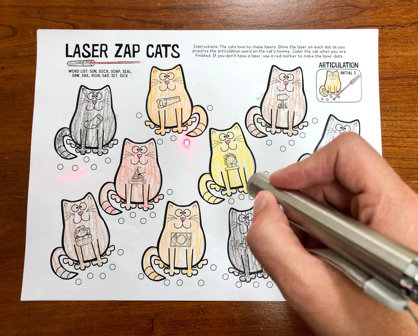 Laser Zap Cats ~ Print & Go for Artic and Language (laser pointers!)