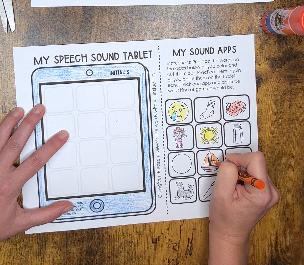 My Speech Tablet ~ One Page Articulation & Language Craft