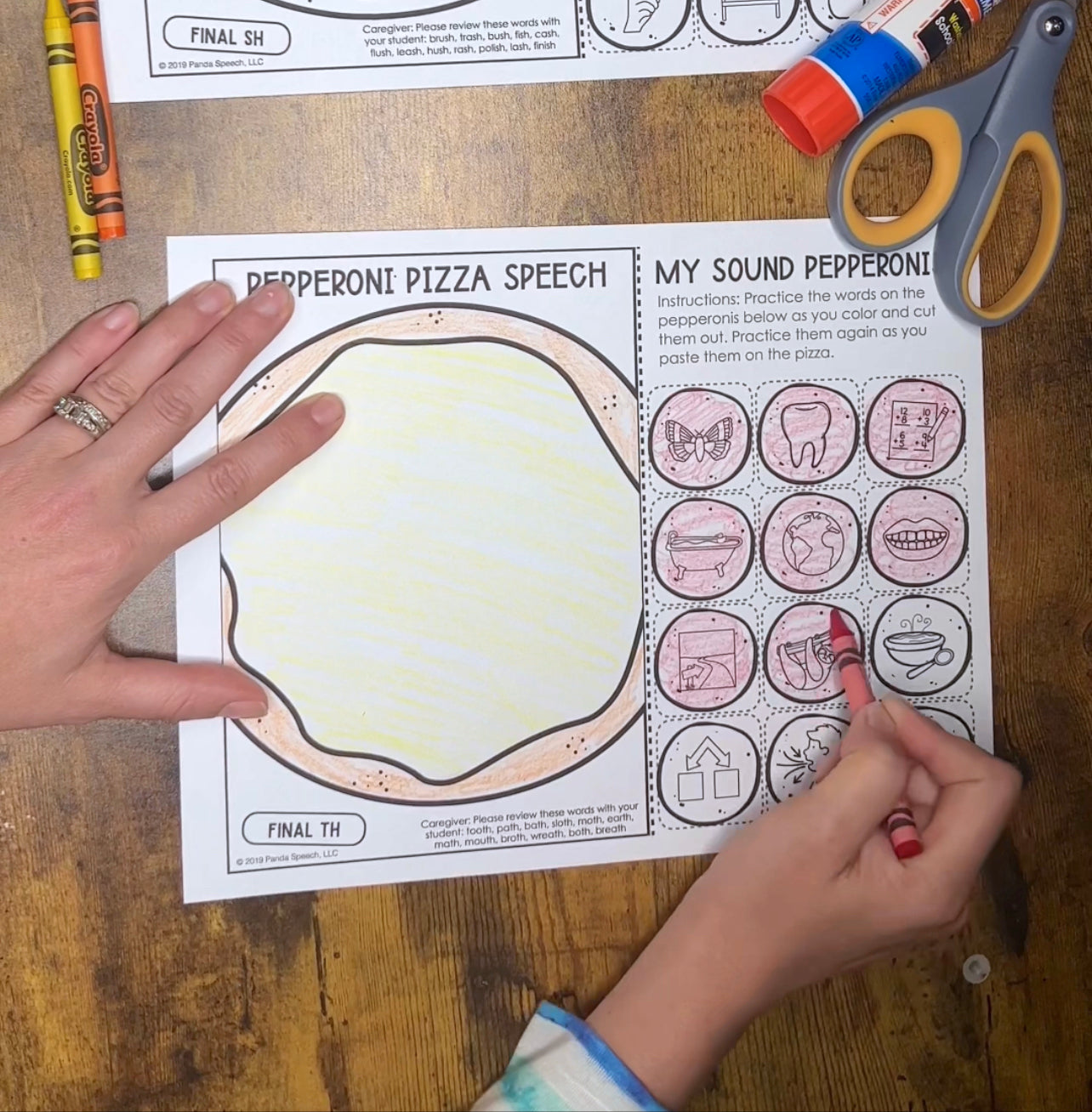 Pepperoni Pizza Speech ~ One Page Articulation & Language Craft