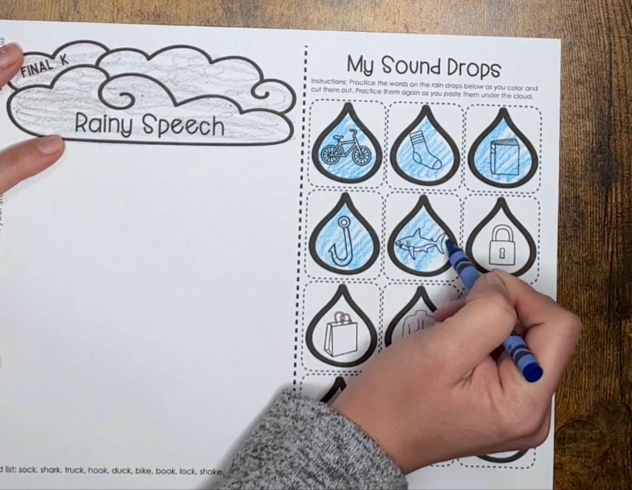Rainy Speech ~ One Page Speech and Language Craft