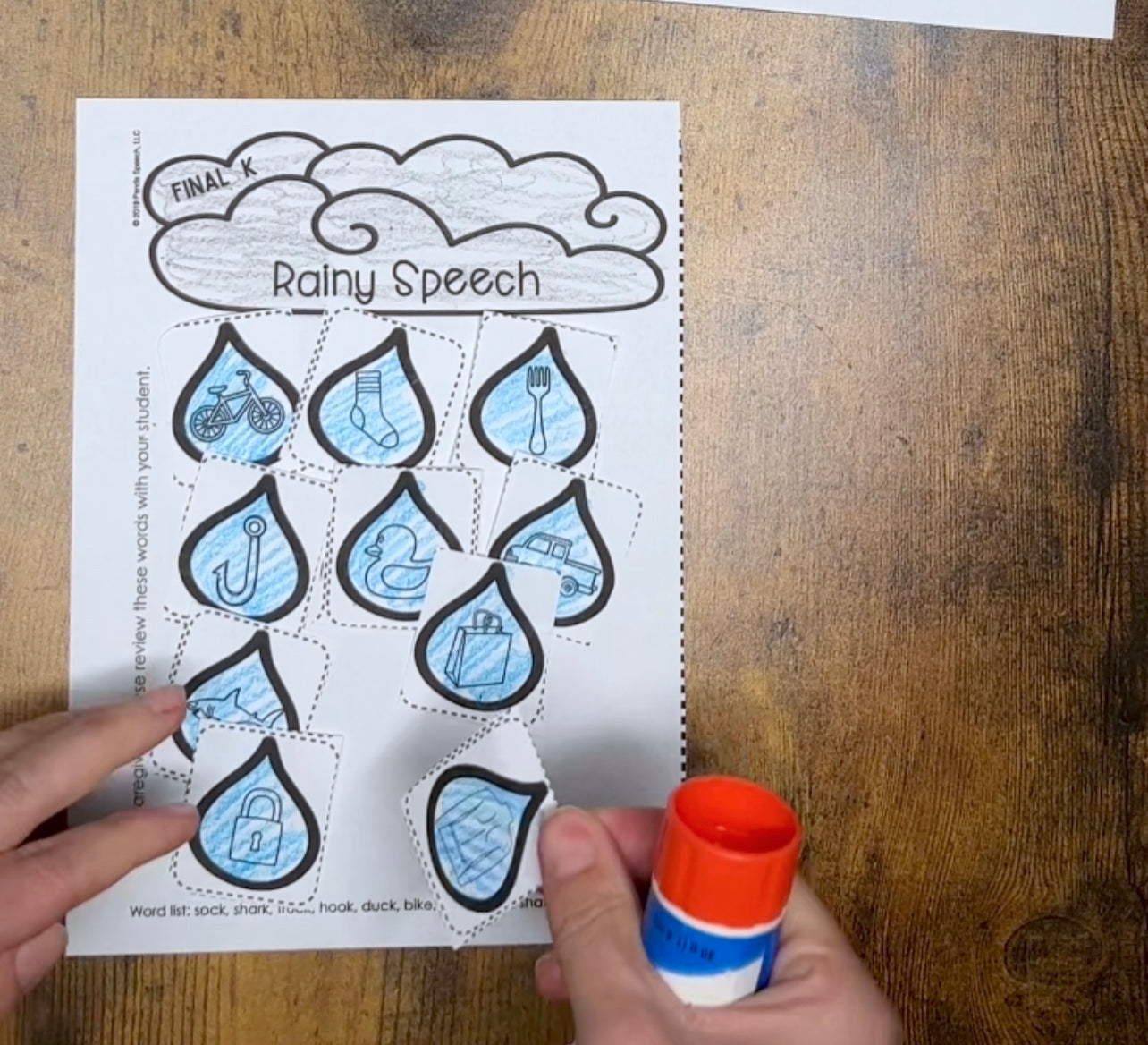 Rainy Speech ~ One Page Speech and Language Craft