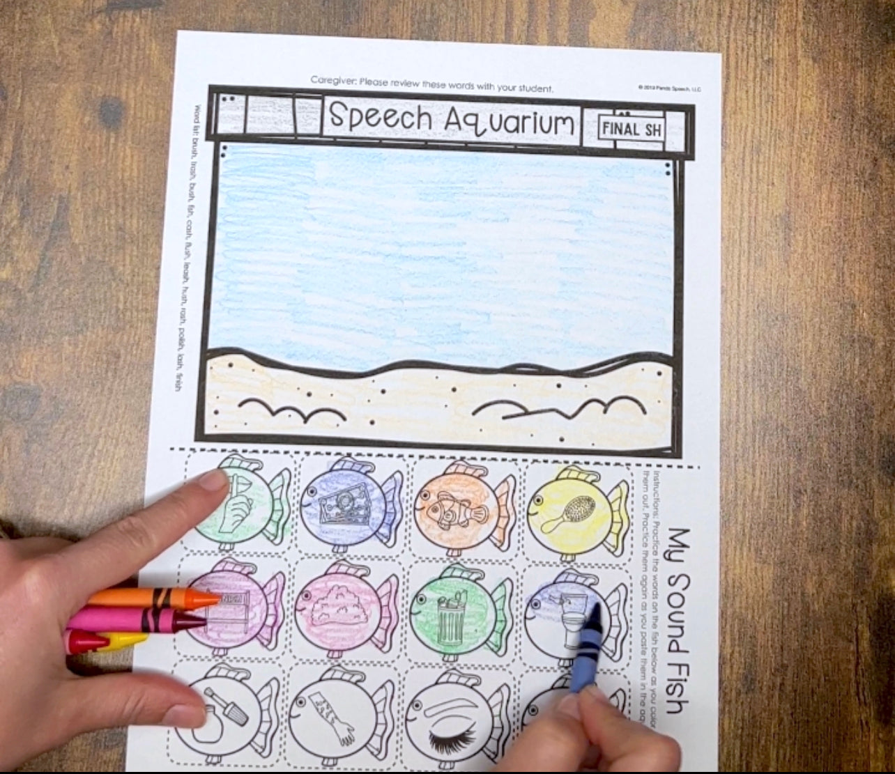 Speech Aquarium ~ One Page Speech and Language Craft
