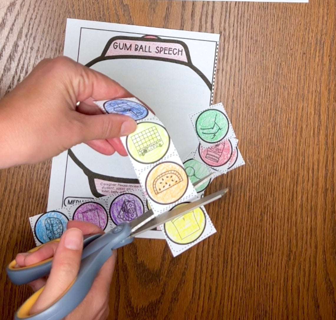 Gum Ball Speech ~ One Page Articulation & Language Craft