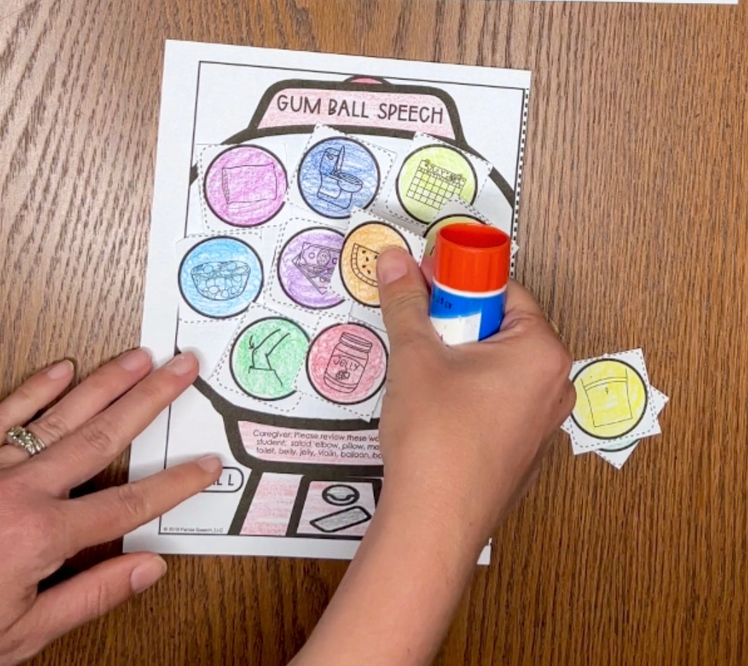 Gum Ball Speech ~ One Page Articulation & Language Craft