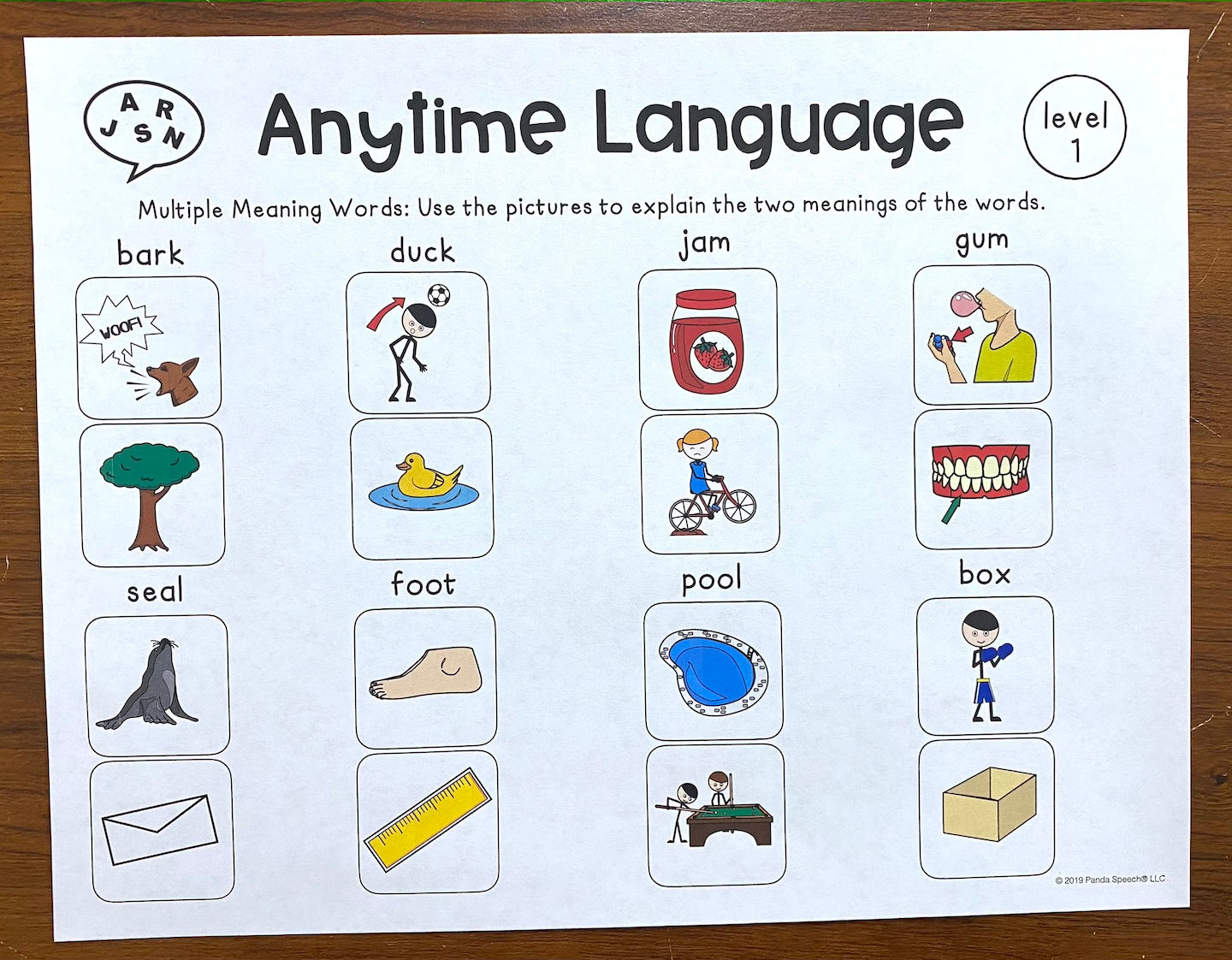 Multiple Meaning Words  ~ Print & Go FREEBIE