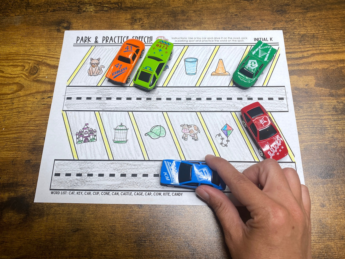 Park and Practice Speech Therapy Toy Companion for Toy Cars