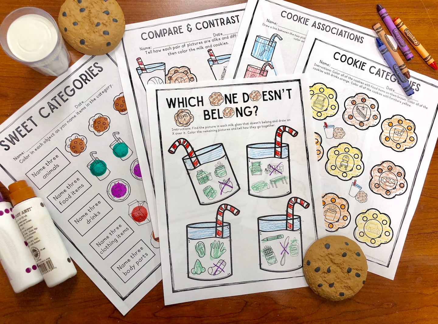 Milk and Cookies No Prep Language Pack (Quick pack!)