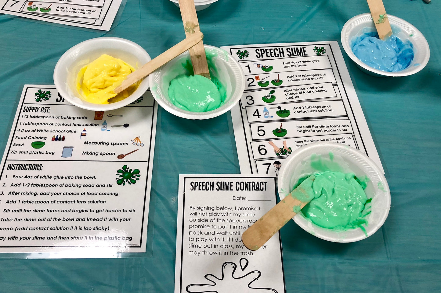 Speech Slime! Speech Therapy Science Experiment Visuals and Worksheets