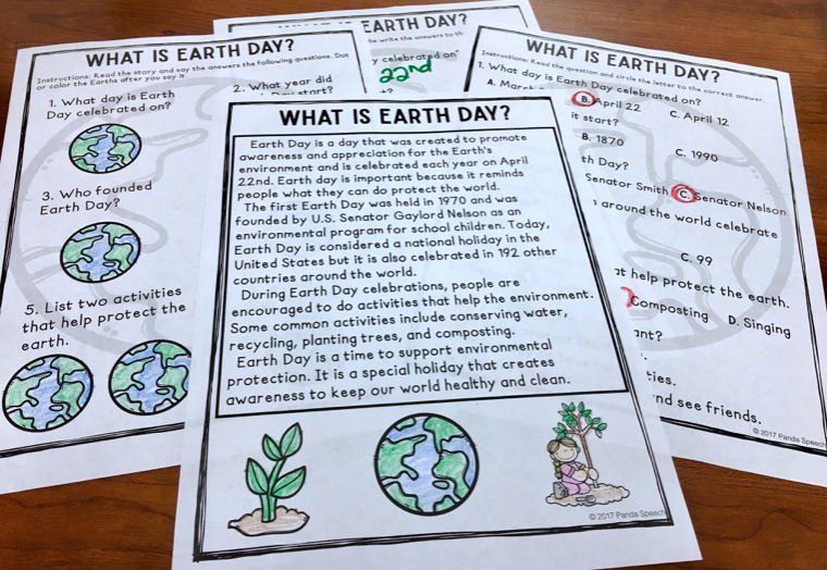 Earth day Vocabulary No-Print Unit ~ Print & Go