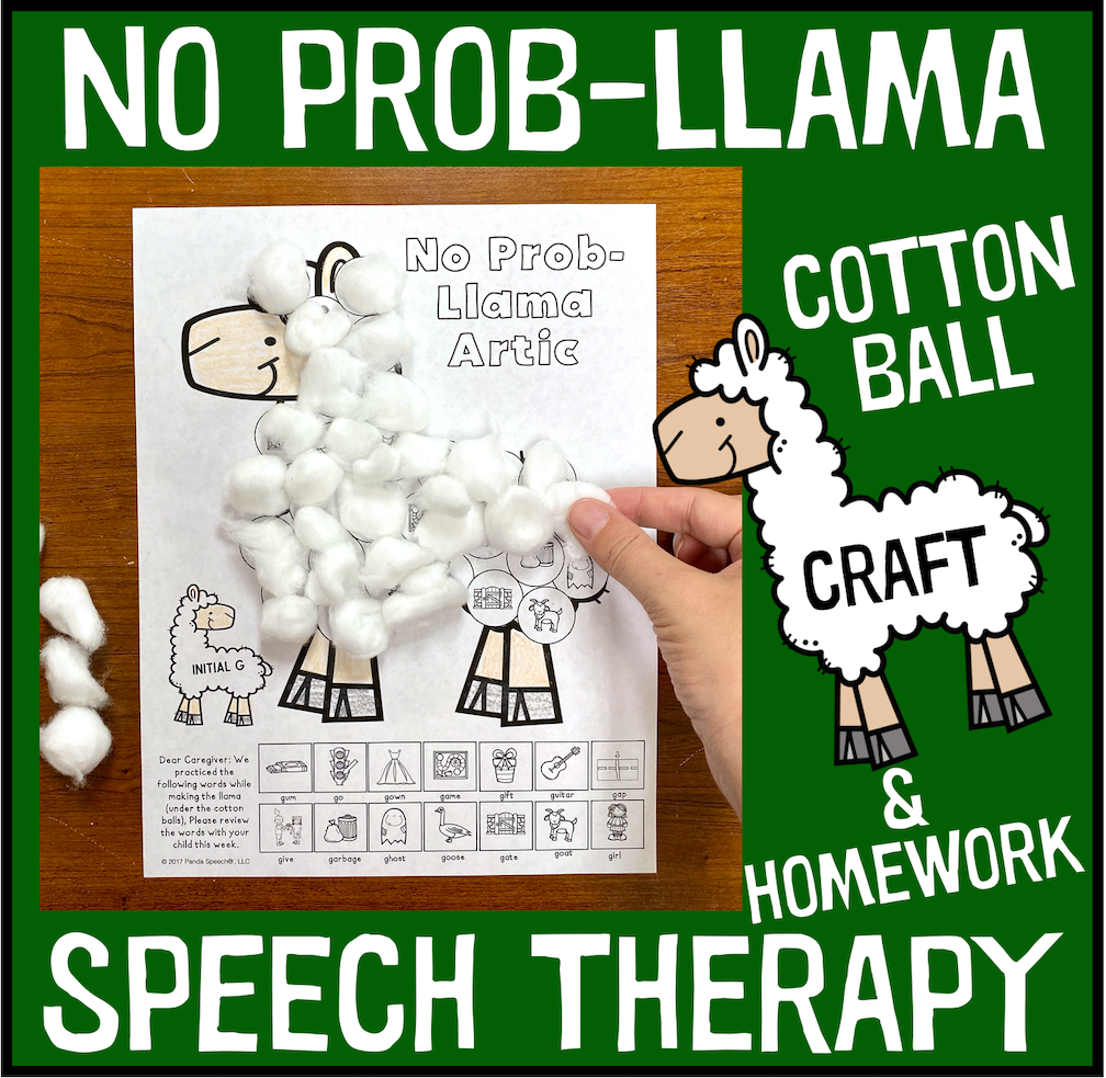 No Prob-Llama Articulation and Language! Speech Therapy Cotton Ball cr –  Panda Speech Therapy