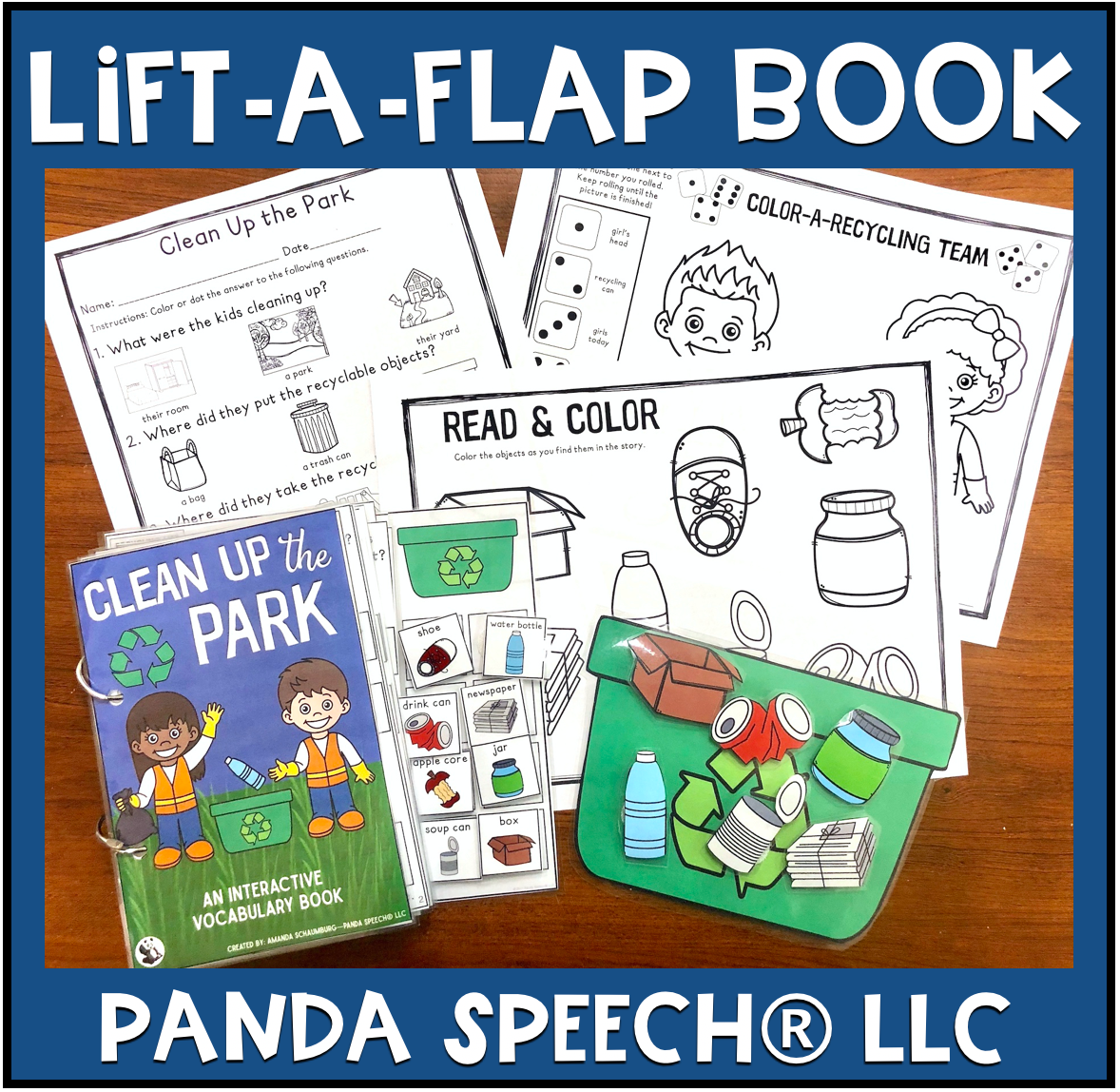Clean up the Park (Recycle Theme) Lift a Flap Book (Print & Make Book)