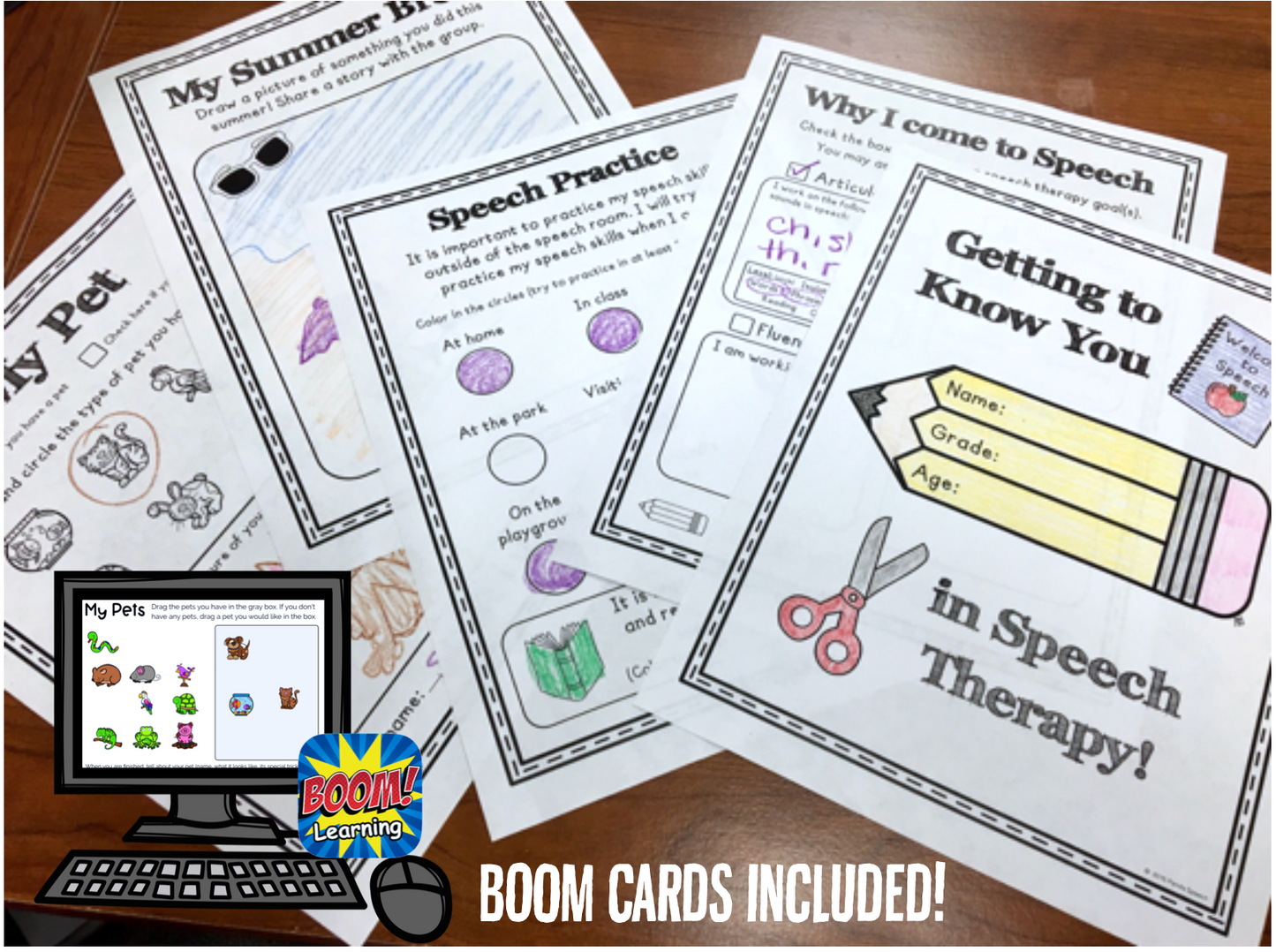 Getting to Know You in Speech Therapy ~ Print & Go