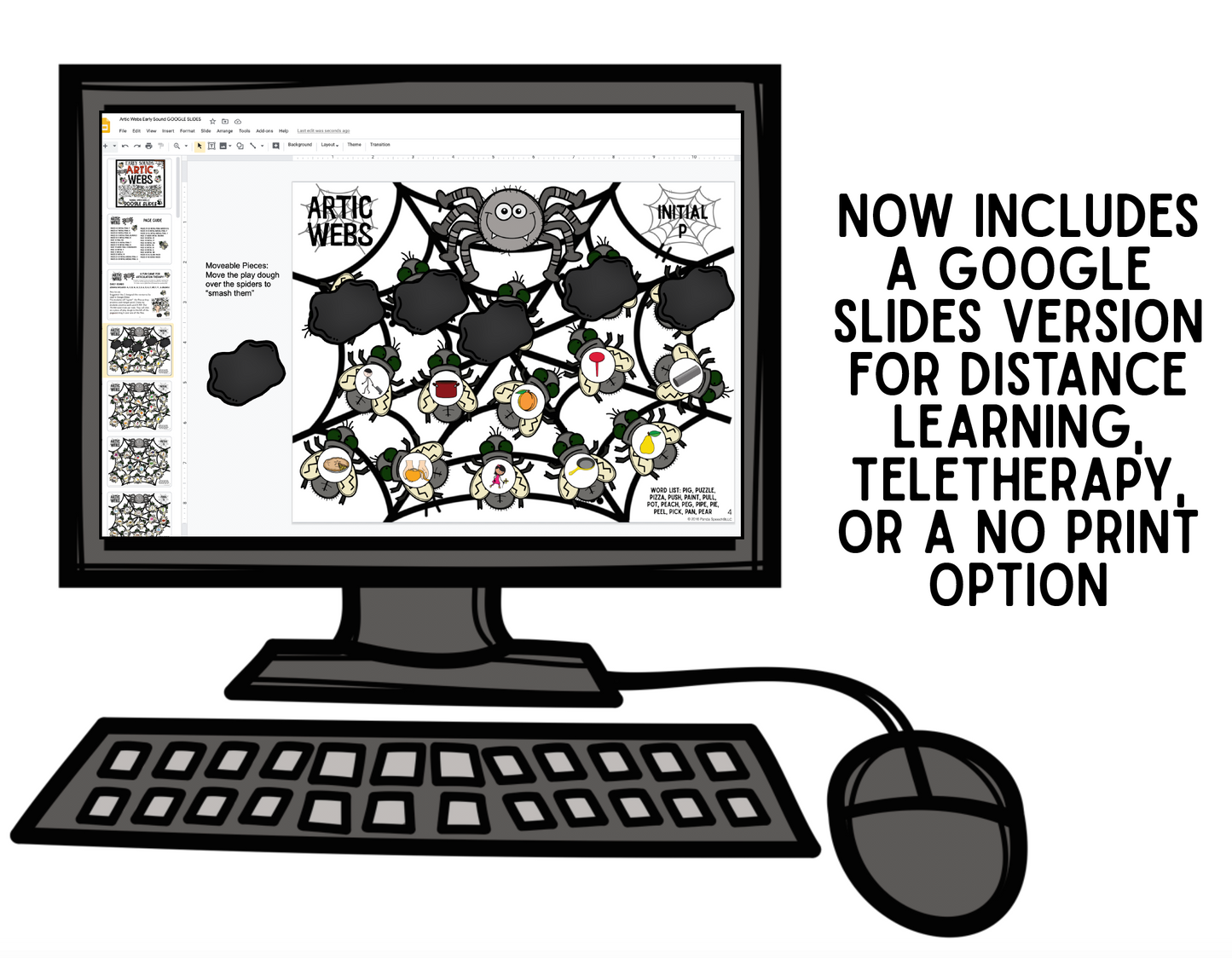Artic Webs! Early Articulation Sounds ~ Play Dough Companion + Digital Options