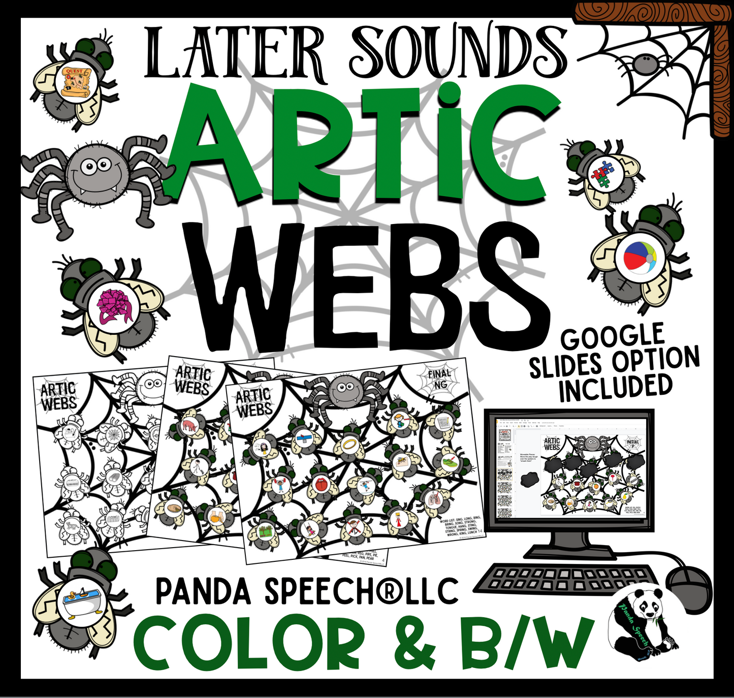 Artic Webs! Later Articulation Sounds ~ Play Dough Companion + Digital Options