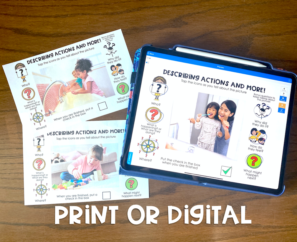 Real Photo Language Cards: Describing Actions & More (Digital or Printable Cards ONLY)