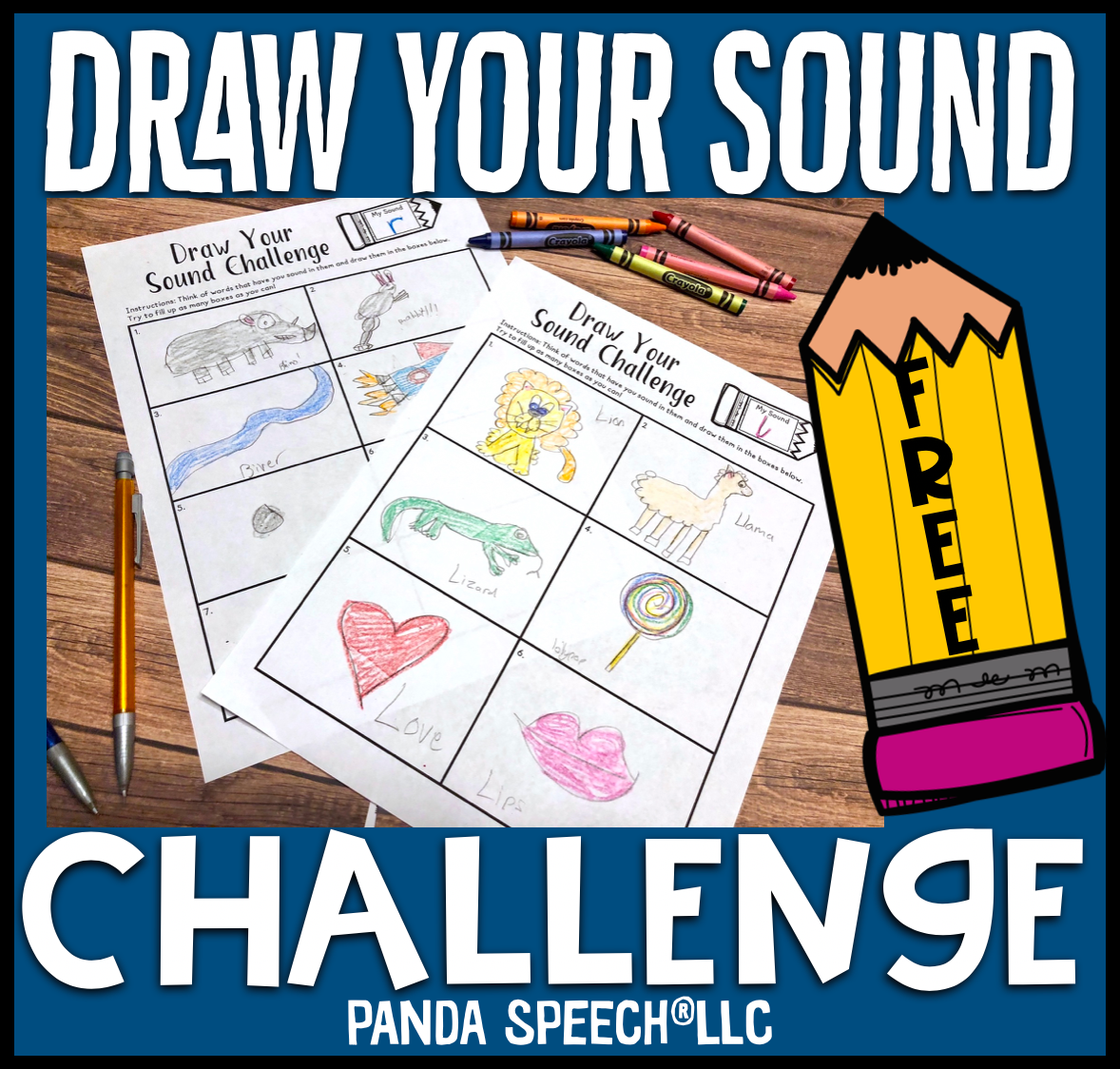 Draw Your Sound Speech Challenge ~ Print & Go FREEBIE