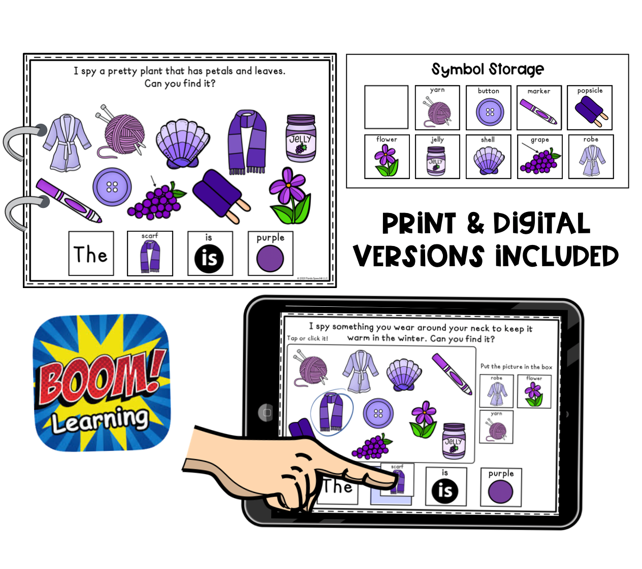 I Spy PURPLE Things! Color Series Print & Make Books (includes a digital BOOM Card book)