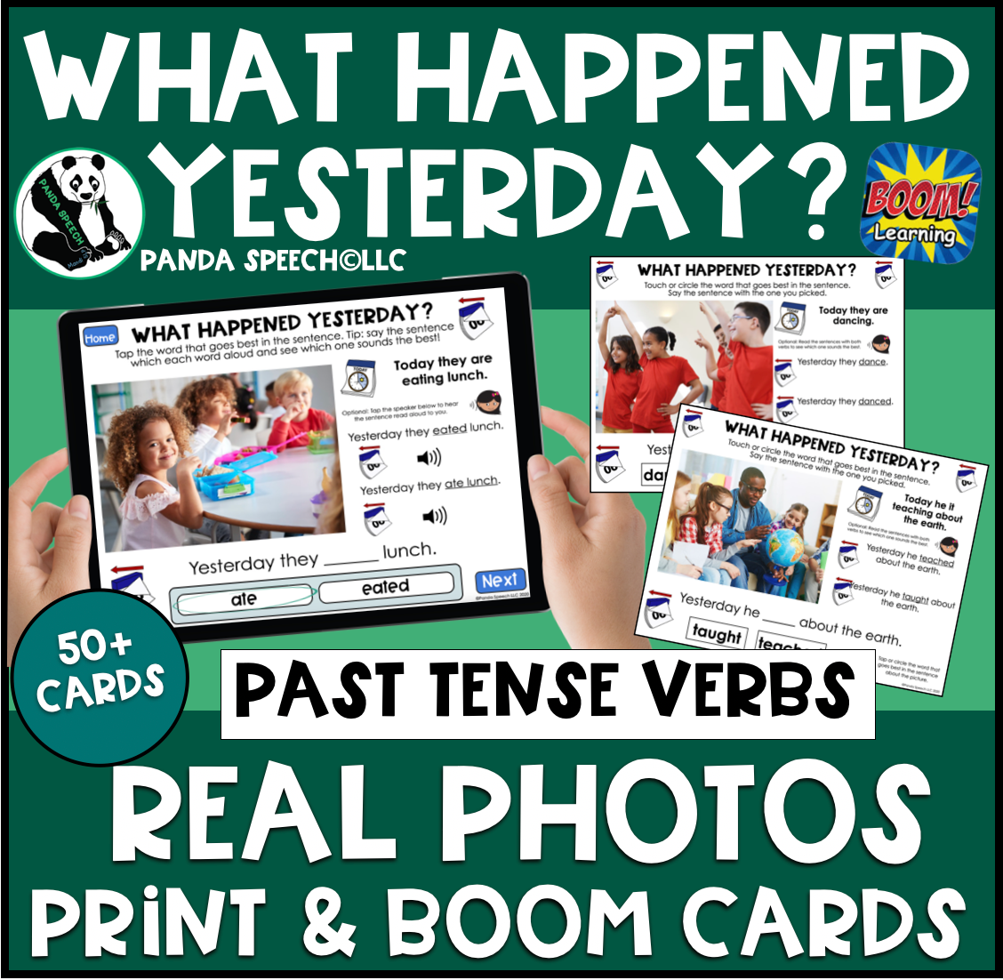 Real Photo Language Cards: What Happened Yesterday (Past Tense Verbs)