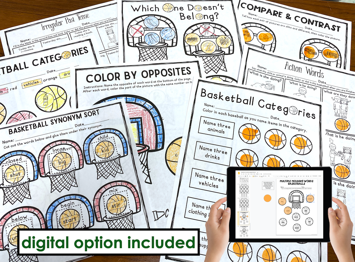 Basketball No Prep Language Pack (Quick pack!)