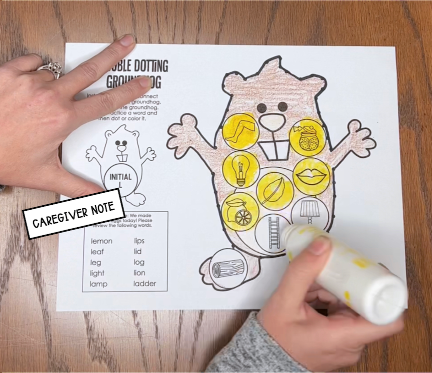 Double Dotting Speech Groundhog ~ A Speech Therapy Art Activity