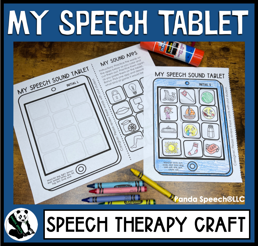 My Speech Tablet ~ One Page Articulation & Language Craft