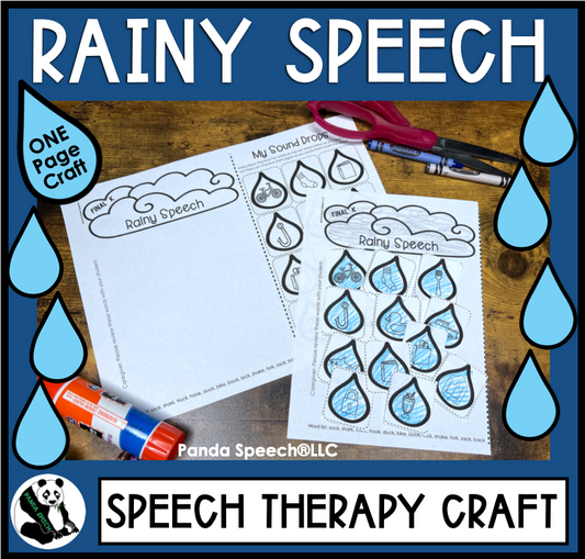 Rainy Speech ~ One Page Speech and Language Craft