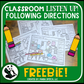 Classroom Listen Up! Following Directions Freebie