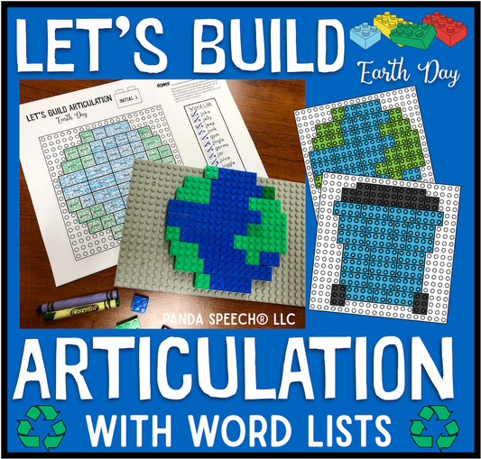 Let's Build Articulation (Word lists)! Earth Day Building Bricks Toy Companion